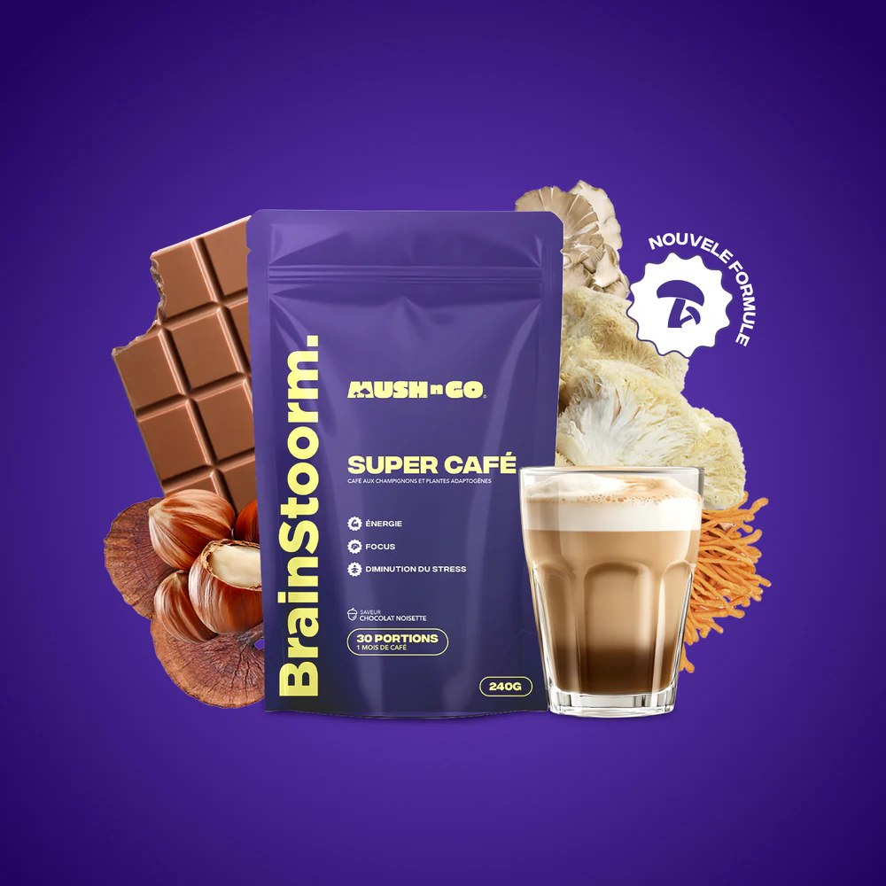 Brainstoorm di Mush N Go: 6 225 mg di attivi dichiarati per tazza